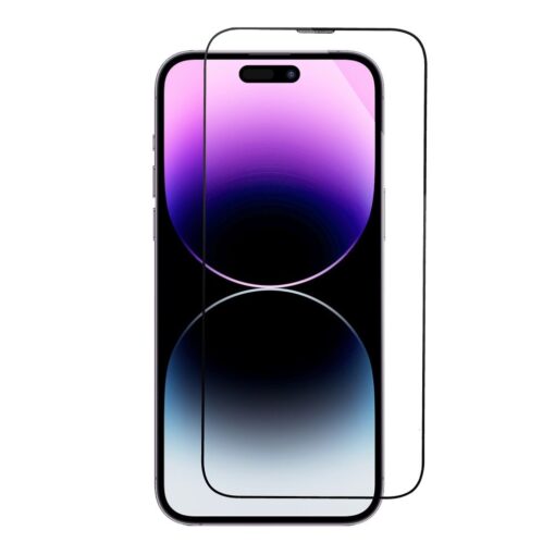 5D Vollverklebung gehärtetes Glas - für iPhone 14 Pro Max schwarz + Applikator – Bild 7