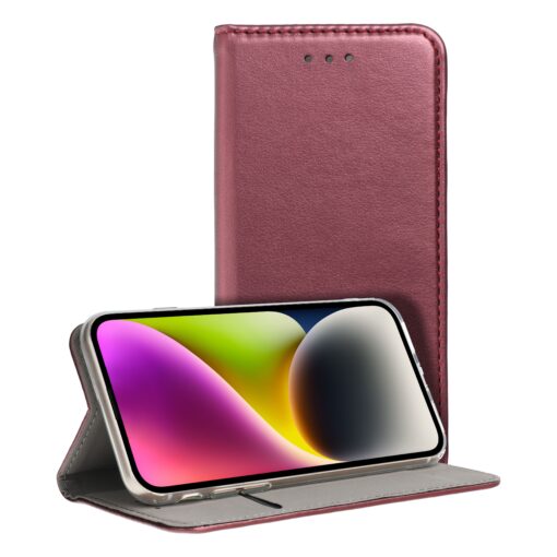 SMART MAGNETO Book case for MOTOROLA E22 / E22i burgundy