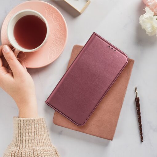 SMART MAGNETO Book case for MOTOROLA E22 / E22i burgundy – Bild 4