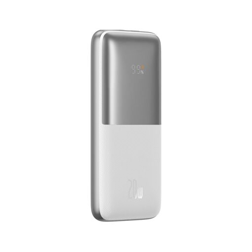 BASEUS Powerbank 10 000 mAh + USB A zu Typ C PD QC3.0 3A Kabel 20W PPBD040202 weiß