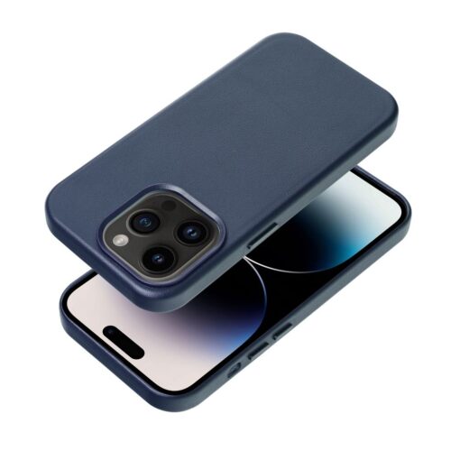 LEATHER MAG COVER kompatibel mit MagSafe für IPHONE 12 Pro Max blau – Bild 3