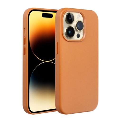 LEATHER MAG COVER case for IPHONE 14 Pro orange – Bild 5