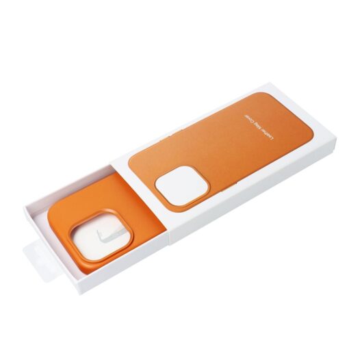 LEATHER MAG COVER case for IPHONE 14 Pro orange – Bild 6
