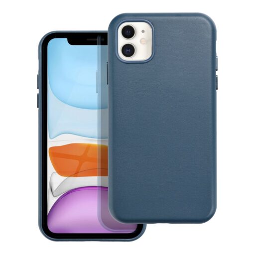 LEATHER MAG COVER kompatibel mit MagSafe für IPHONE 11 blau