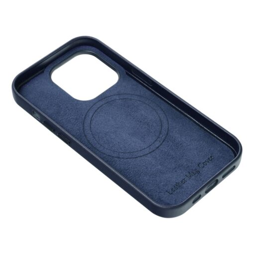 LEATHER MAG COVER kompatibel mit MagSafe für IPHONE 11 blau – Bild 4