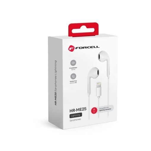 FORCELL Stereo Headset / Kopfhörer für Apple iPhone Lightning 8-polig weiß HR-ME25 – Bild 6