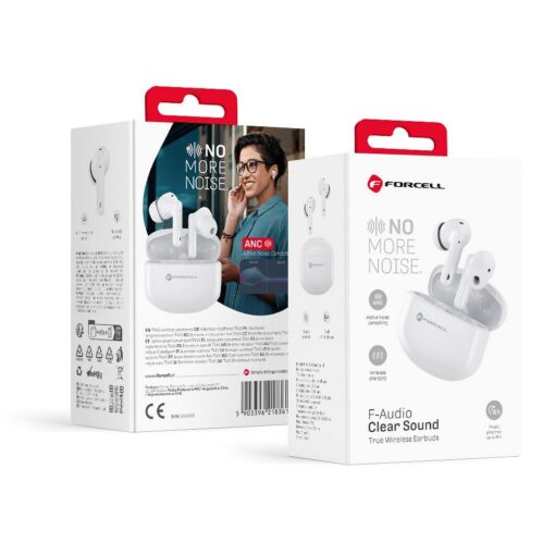 FORCELL F-AUDIO kabelloser / bluetoothfähiger Stereo-Kopfhörer TWS CLEAR Sound weiß