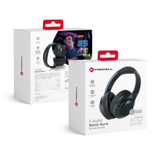 FORCELL F-AUDIO Kopfhörer ANC Sonic Aura drahtloser Kopfhörer schwarz