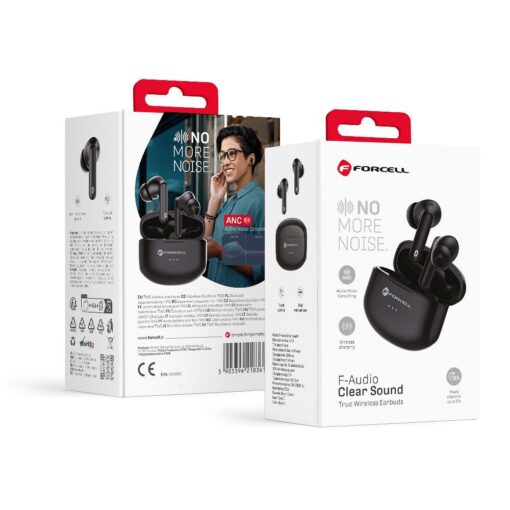 FORCELL F-AUDIO drahtloser / bluetoothfähiger Stereo-Kopfhörer TWS CLEAR Sound schwarz