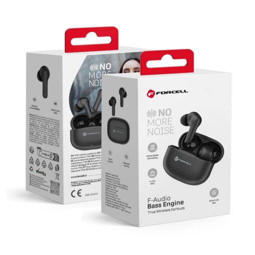 FORCELL F-AUDIO Bass Engine bluetooth kabelloser Kopfhörer TWS ANC + ENC + TUYA APP schwarz