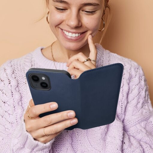 DUAL POCKET Book case for IPHONE 13 navy – Bild 5