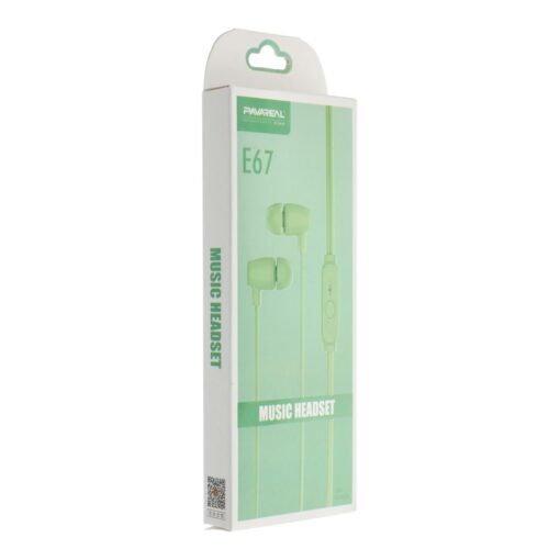 Wired earphones with micro Jack 3,5mm PA-E67 green