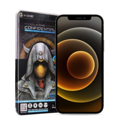 Protector Schutzfolie X-ONE Full Cover Extra Strong Privacy - APP IPHO 14 Pro (full glue) schwarz – Bild 8