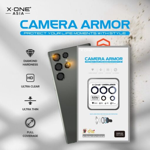 X-ONE Gehärtetes Glas für Kameraobjektiv Camera Armor - für Samsung Galaxy S23/S23 Plus – Bild 3