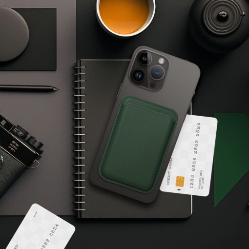 LEATHER MAG WALLET Magnetkartenetui kompatibel mit MagSafe dunkelgrün – Bild 7