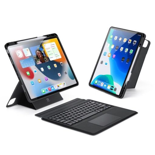 DUX DUCIS DK klappbares Case mit kabelloser Tastatur für iPad Air 13 (2024)/Pro 12.9 (2020/2021/2022) schwarz – Bild 3