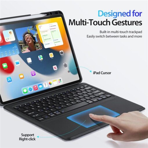 DUX DUCIS DK klappbares Case mit kabelloser Tastatur für iPad Air 13 (2024)/Pro 12.9 (2020/2021/2022) schwarz – Bild 4