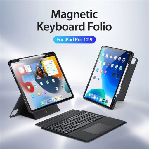 DUX DUCIS DK klappbares Case mit kabelloser Tastatur für iPad Air 13 (2024)/Pro 12.9 (2020/2021/2022) schwarz – Bild 10