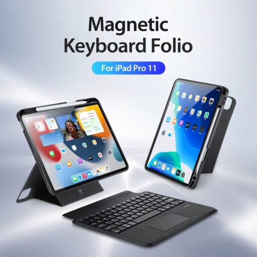DUX DUCIS DK klappbares Case mit kabelloser Tastatur für iPad 4/5/6/iPad Pro 11 (2018/2020/2021/2022) schwarz – Bild 3