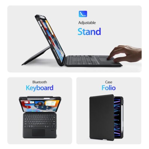 DUX DUCIS DK klappbares Case mit kabelloser Tastatur für iPad 4/5/6/iPad Pro 11 (2018/2020/2021/2022) schwarz – Bild 5