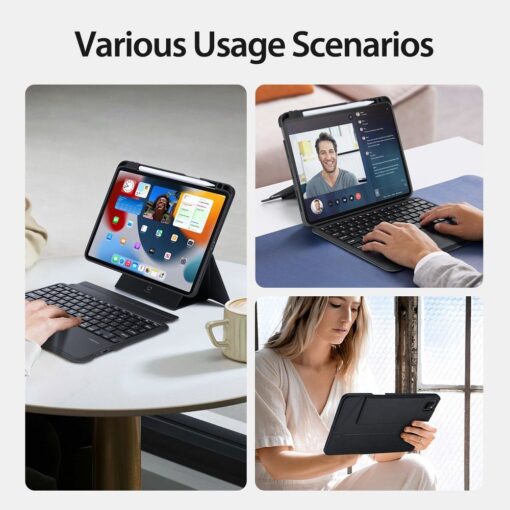 DUX DUCIS DK klappbares Case mit kabelloser Tastatur für iPad 4/5/6/iPad Pro 11 (2018/2020/2021/2022) schwarz – Bild 6