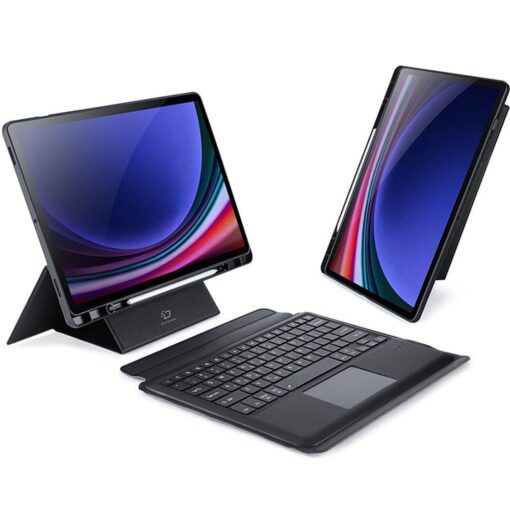 DUX DUCIS case DK foldable with Wireless Keyboard with backlight for SAMSUNG Tab S10 Plus/S9 Plus/S9 FE Plus black – Bild 3