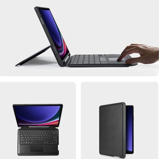 DUX DUCIS case DK foldable with Wireless Keyboard with backlight for SAMSUNG Tab S10 Plus/S9 Plus/S9 FE Plus black – Bild 7