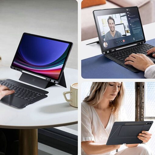 DUX DUCIS case DK foldable with Wireless Keyboard with backlight for SAMSUNG Tab S10 Plus/S9 Plus/S9 FE Plus black – Bild 8