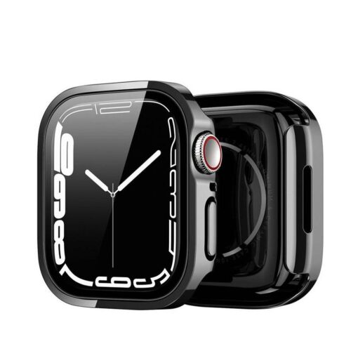 DUX DUCIS HAMO Handyhülle mit Gehärtetem Glas für Apple Watch 7 / 8 / 9 41 mm schwarz – Bild 4