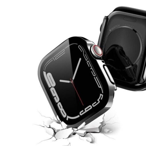 DUX DUCIS HAMO Handyhülle mit Gehärtetem Glas für Apple Watch 7 / 8 / 9 41 mm schwarz – Bild 5