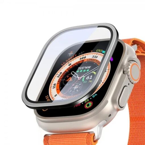 DUX DUCIS gehärtetes Glas mit Rahmen für Apple Watch Ultra / Ultra 2 49 mm schwarz