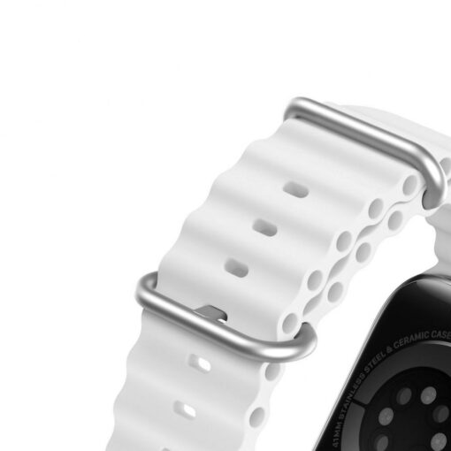 DUX DUCIS OCEAN WAVE Silikon Armband für Apple Watch 42 / 44 / 45 mm weiß – Bild 4