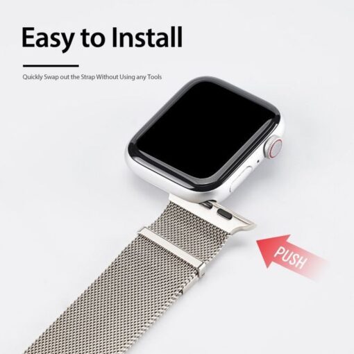 DUX DUCIS MILANESE magnetisches Armband aus Edelstahl für Apple Watch 38 / 40 / 41 mm platin – Bild 5