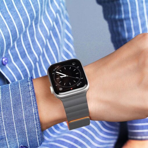 DUX DUCIS CHAIN magnetisches Silikon Armband für Apple Watch 38 / 40 /41 mm grau – Bild 9