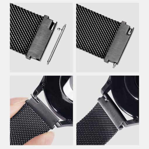 DUX DUCIS MILANESE magnetisches Armband aus Edelstahl 22 mm silber – Bild 10