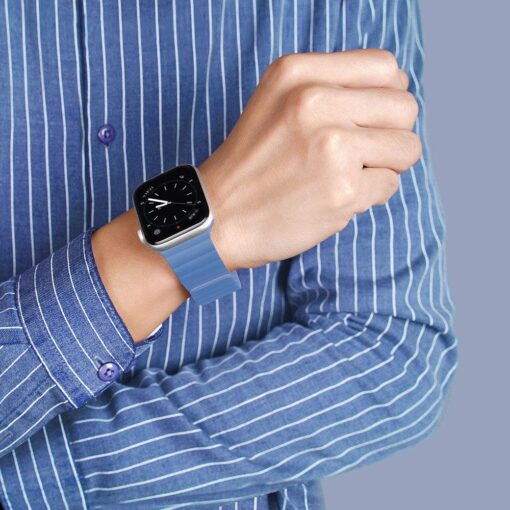DUX DUCIS CHAIN magnetisches Silikon Armband für Apple Watch 38 / 40 / 41 mm blau – Bild 6