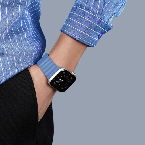DUX DUCIS CHAIN magnetisches Silikon Armband für Apple Watch 38 / 40 / 41 mm blau – Bild 10