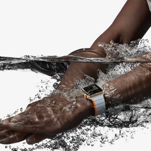 DUX DUCIS LD Silikon Armband für Apple Watch 38 / 40 / 41 mm grau orange – Bild 5