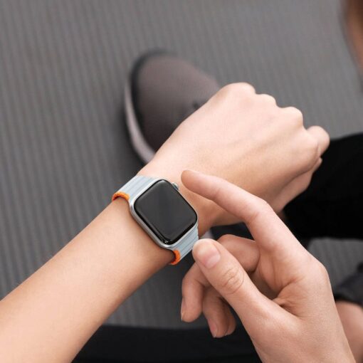 DUX DUCIS LD Silikon Armband für Apple Watch 38 / 40 / 41 mm grau orange – Bild 7