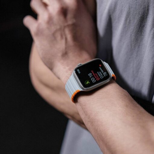 DUX DUCIS LD Silikon Armband für Apple Watch 38 / 40 / 41 mm grau orange – Bild 8