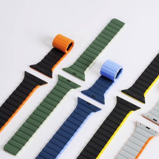 DUX DUCIS LD Silikon Armband für Apple Watch 38 / 40 / 41 mm grau orange – Bild 10