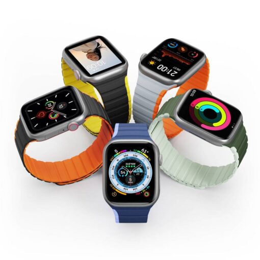 DUX DUCIS LD Silikon Armband für Apple Watch 38 / 40 / 41 mm grau orange – Bild 12