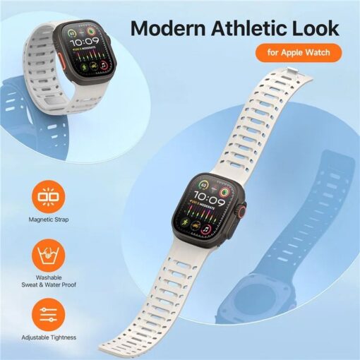 DUX DUCIS CS magnetisches Silikon Armband für Apple Watch 42/44/45/46/49mm grau – Bild 5