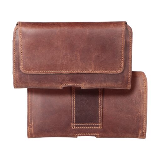 Universelles horizontales Armband aus Leder - ROYAL Crazy Horse / braun - Größe 2XL - für SAMSUNG A21s / S20 ULTRA / S21 ULTRA / A70 / A71 / XIAOMI REDMI 9 / HUAWEI P SMART PRO