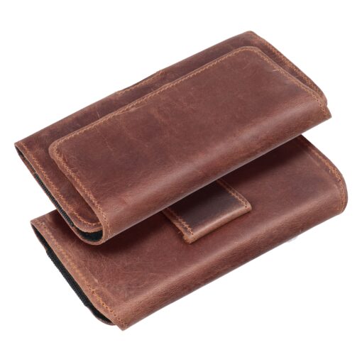 Universelles horizontales Armband aus Leder - ROYAL Crazy Horse / braun - Größe 2XL - für SAMSUNG A21s / S20 ULTRA / S21 ULTRA / A70 / A71 / XIAOMI REDMI 9 / HUAWEI P SMART PRO – Bild 5