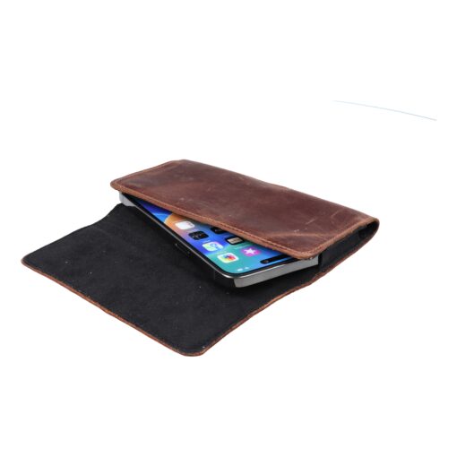 Universelles horizontales Armband aus Leder - ROYAL Crazy Horse / braun - Größe 2XL - für SAMSUNG A21s / S20 ULTRA / S21 ULTRA / A70 / A71 / XIAOMI REDMI 9 / HUAWEI P SMART PRO – Bild 6