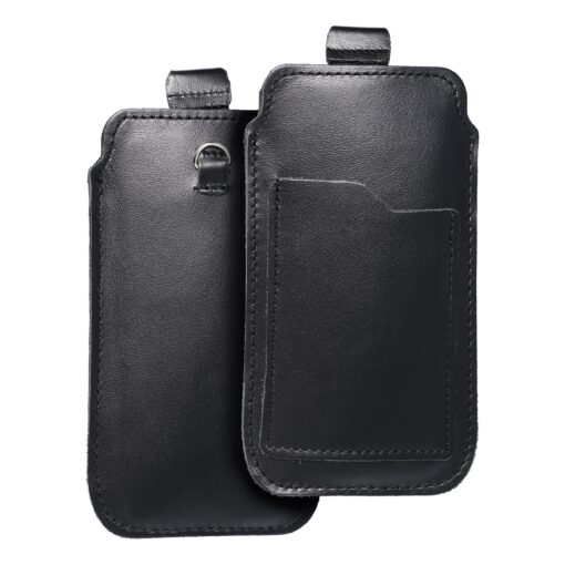 Universal-Slipper aus Leder mit Pull-up - ROYAL / schwarz - Größe L - IPHONE 6 / 7 / 8