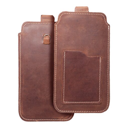 Universal-Slipper aus Leder - ROYAL Crazy Horse / braun - Größe 2XL - IPHONE 6 PLUS / SAMSUNG A52 / XIAOMI REDMI NOTE 10