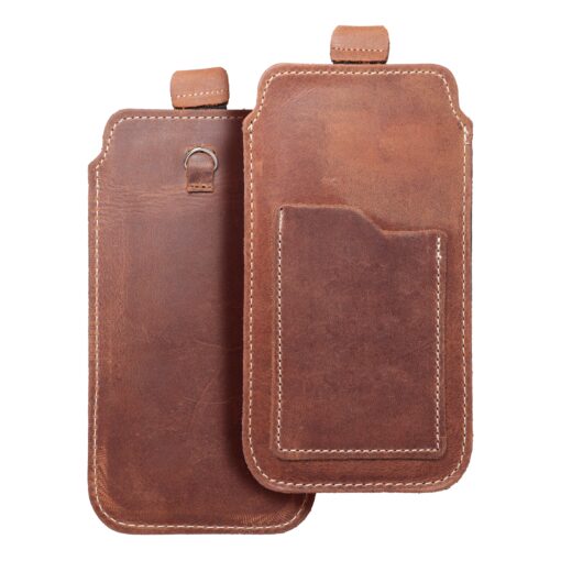 Universal-Slip-On aus Leder - ROYAL Crazy Horse / braun - Größe L - IPHONE 6 / 7 / 8