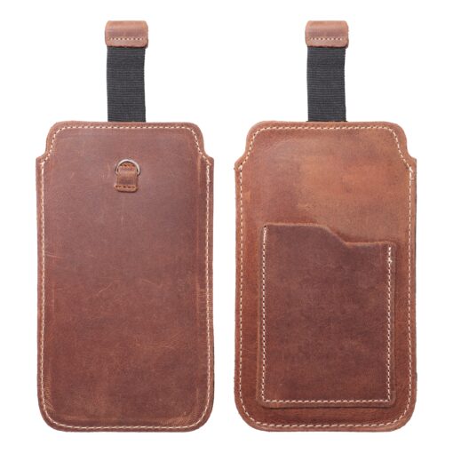 Universal-Slip-On aus Leder - ROYAL Crazy Horse / braun - Größe L - IPHONE 6 / 7 / 8 – Bild 3